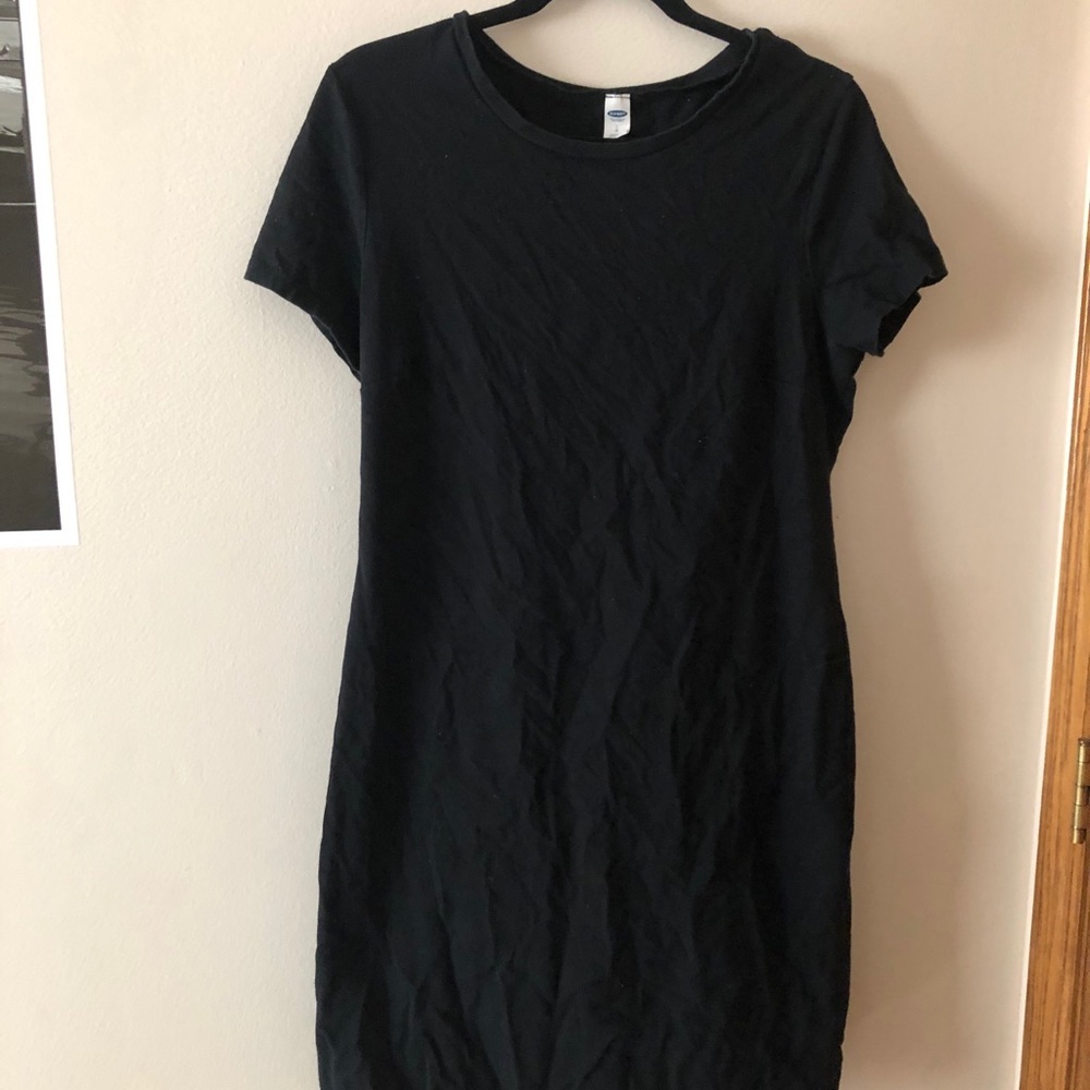 Black plain t-shirt dress